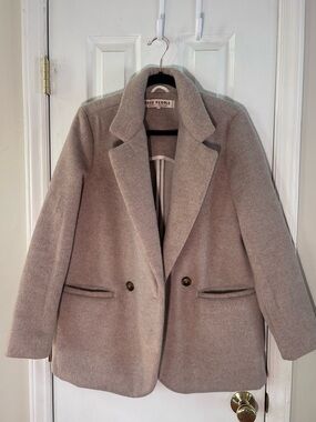 Free People Taupe Double-Breasted Blazer